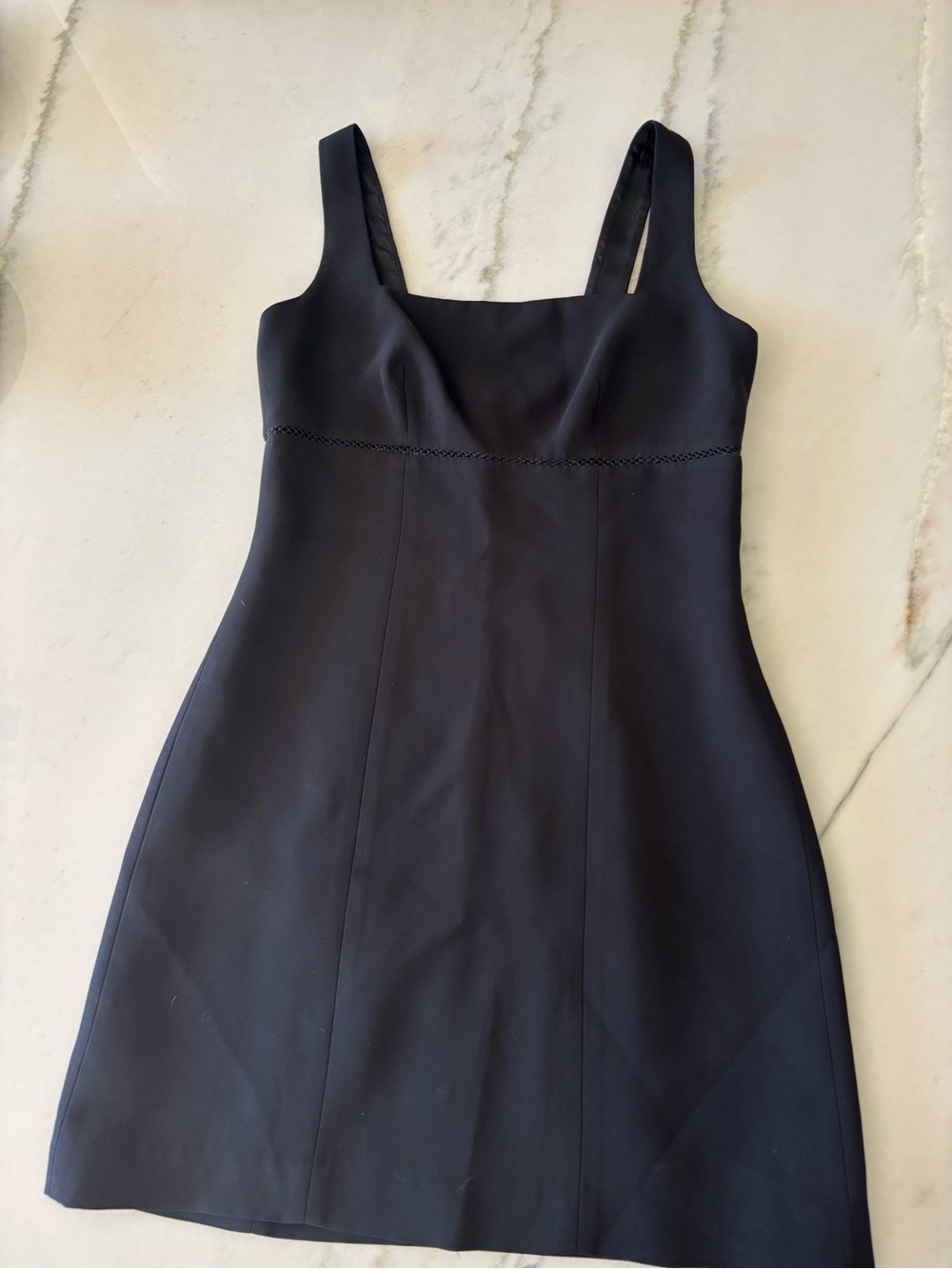 Y2K Bebe Black Square Neck Bodycon Mini Dress Vintage LBD Made in USA Size 8